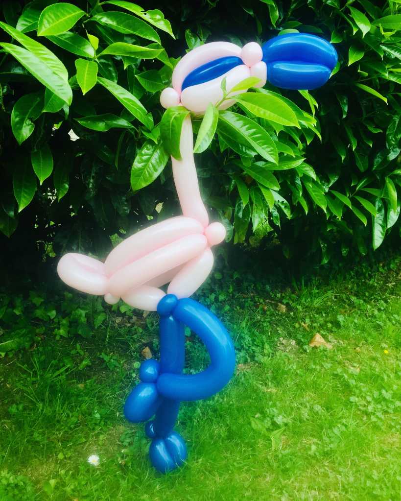 sculpture ballon flamant rose et noir