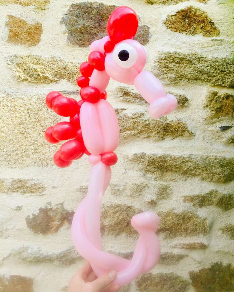 sculpture ballon hippocampe 2 couleur