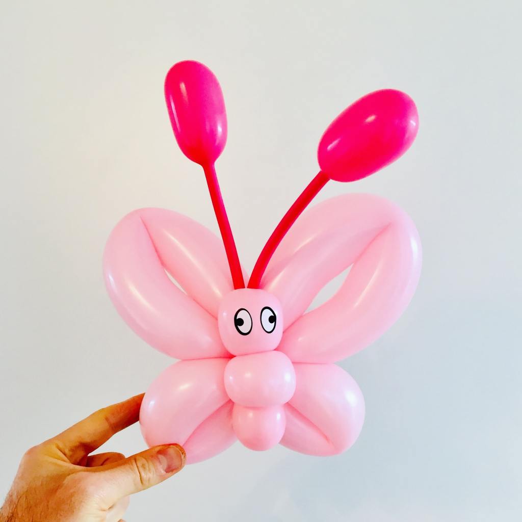 sculpteur sculpture ballon paris idf yvelines papillon rose